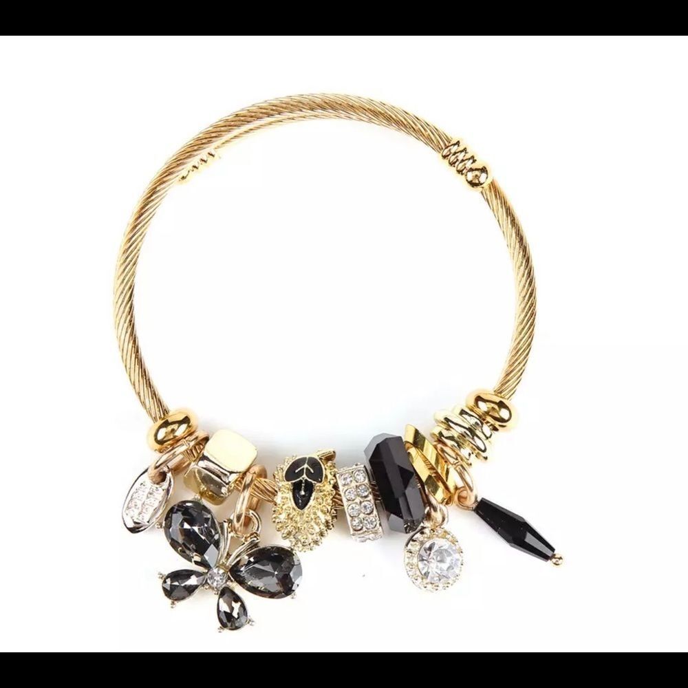 ‎RHINESTONE ADJUSTABLE BANGLE BRACELET